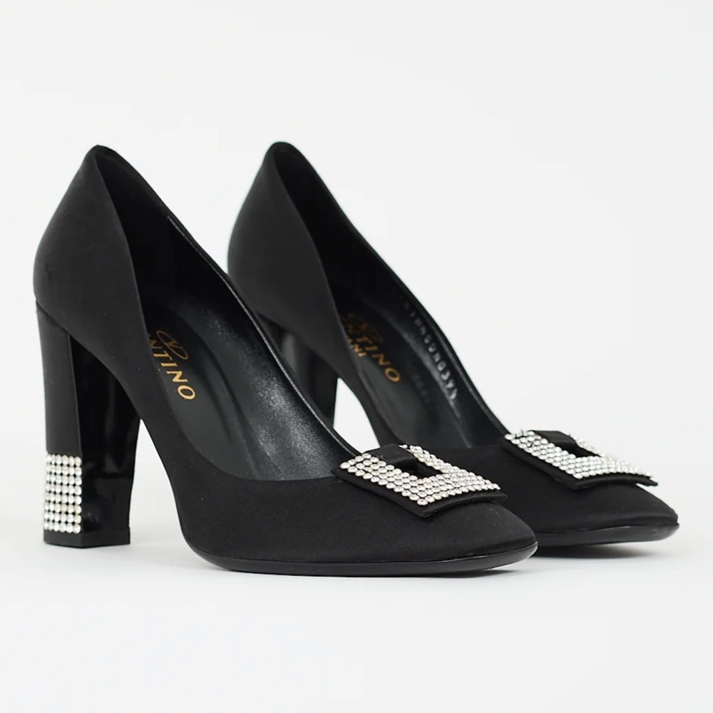 Valentino‎ Black Women's Heels with Embellished Buckle